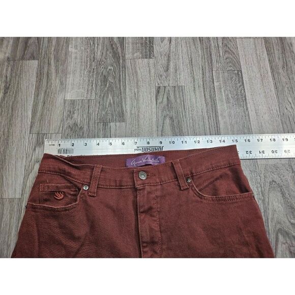 (3/$35) Gloria Vanderbilt Size 8 Short Amanda Straight Leg Red Burgundy Jeans - Picture 9 of 13
